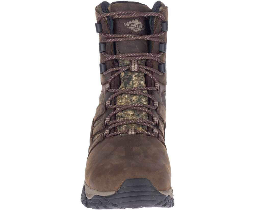 Botas Homem - Merrell Moab Timber Thermo 8\" Waterproof Sr - Marrom - HXC251607